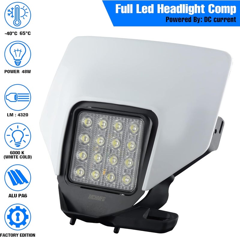 MCHMFG Dirtbike Headlight,LED Enduro Pit Bike Light Kit Universal For Most Dirt Pit Bike Motorcycle TC FC TE FE TX FX - Image 3